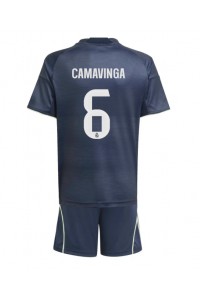 Fotbalové Dres Real Madrid Eduardo Camavinga #6 Dětské Venkovní Oblečení 2025-26 Krátký Rukáv (+ trenýrky)